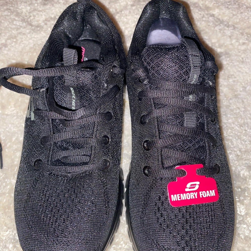 Skechers Black and Pink Memory Foam Shoes